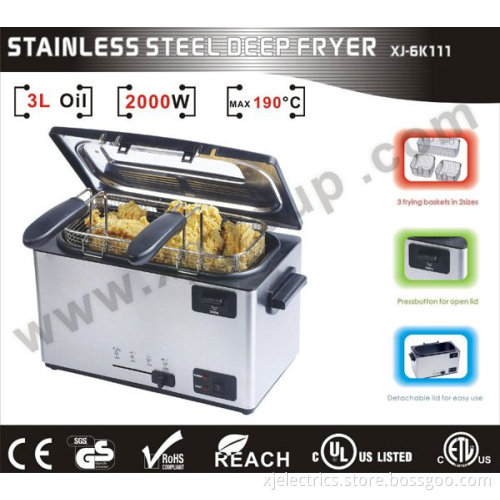 Stainless steel deep fryer